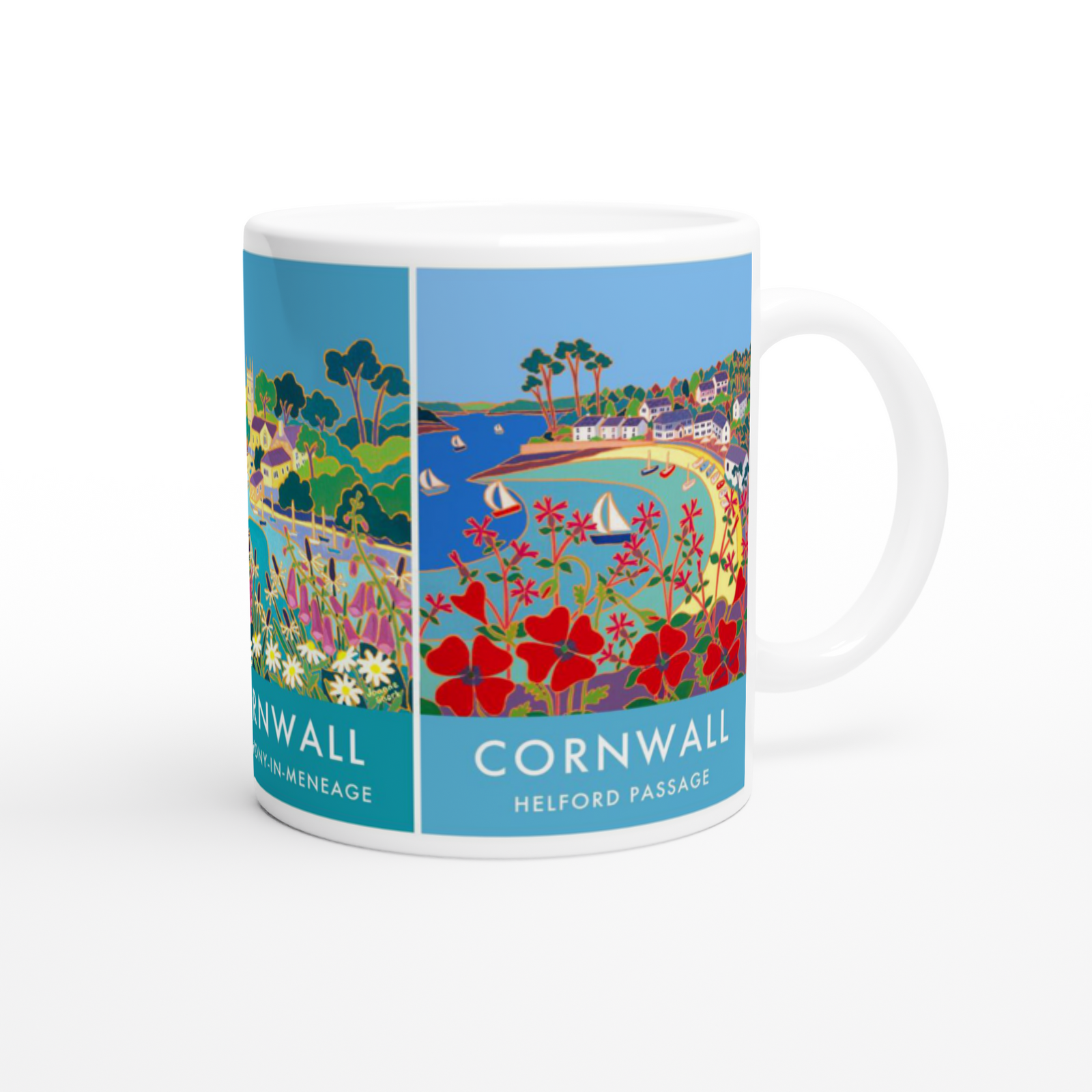 Art mug of Helford and Helford Passage in Cornwall by Joanne Short