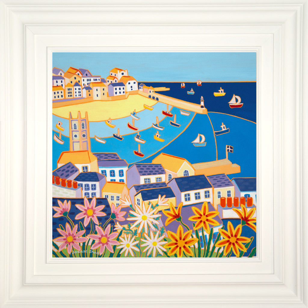 Framed painting of St Ives in Cornwall by Cornish artist Joanne Short