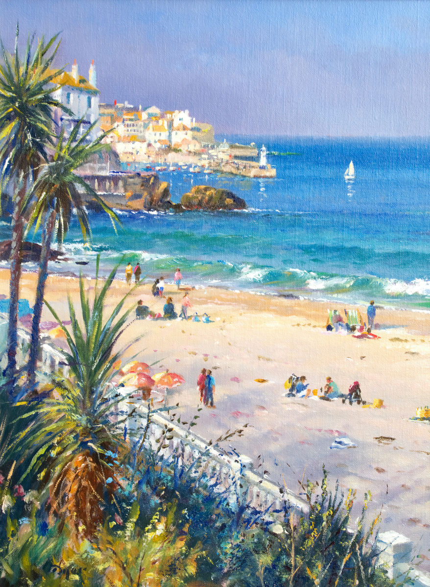 Ted Dyer Museum Quality Open Edition Cornish Art Print. &#39;Afternoon on the Beach. St Ives&#39;. Cornwall Art Gallery