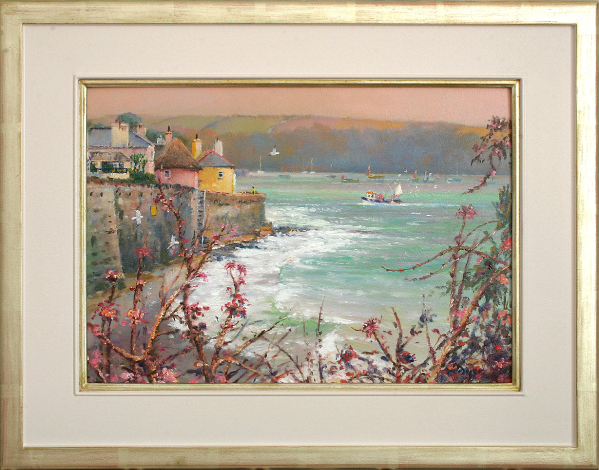 'Springtime Colours, St Mawes', 10 x 14 inches original art oil on canvas. Paintings of Cornwall by Cornish Artist Ted Dyer from our Cornwall Art Gallery